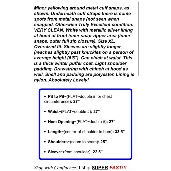 Mulberry Street Womens Sz XL White Oversized Puffer Hooded Winter Coat Full Zip - Picture 2 of 13